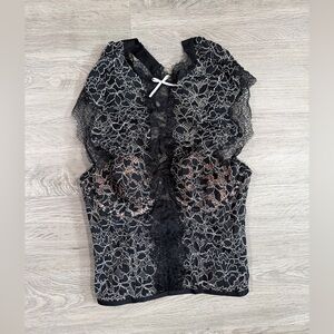 NWT Victorias Secrets Dream Angels Black Lace Sexy Long Demi Bustier Bra 34B